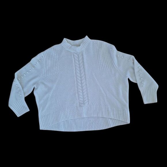 NOTSHY Cashmere France Sweater Jumper Nupp Stitch Cable Knit Cream L Relaxed Fit - Picture 3 of 16